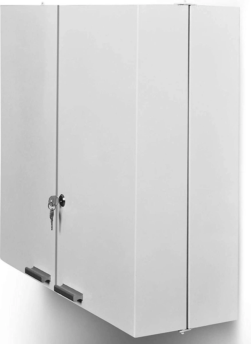 Jago - Afsluitbare XXL Medicijnkast Met 11 Vakken/Compartimenten - Staal - 2 Deuren - 53x53x20 Cm - Wit 5 Jago - Afsluitbare XXL Medicijnkast Met 11 Vakken/Compartimenten - Staal - 2 Deuren - 53x53x20 Cm - Wit - Afbeelding 3