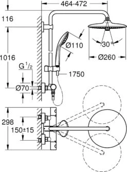 GROHE Euphoria 260 Regendouche - ø 26cm - Met Thermostaatkraan - Chroom 24 GROHE Euphoria 260 Regendouche - ø 26cm - Met Thermostaatkraan - Chroom -Badkamer Wijs 885x1200 3
