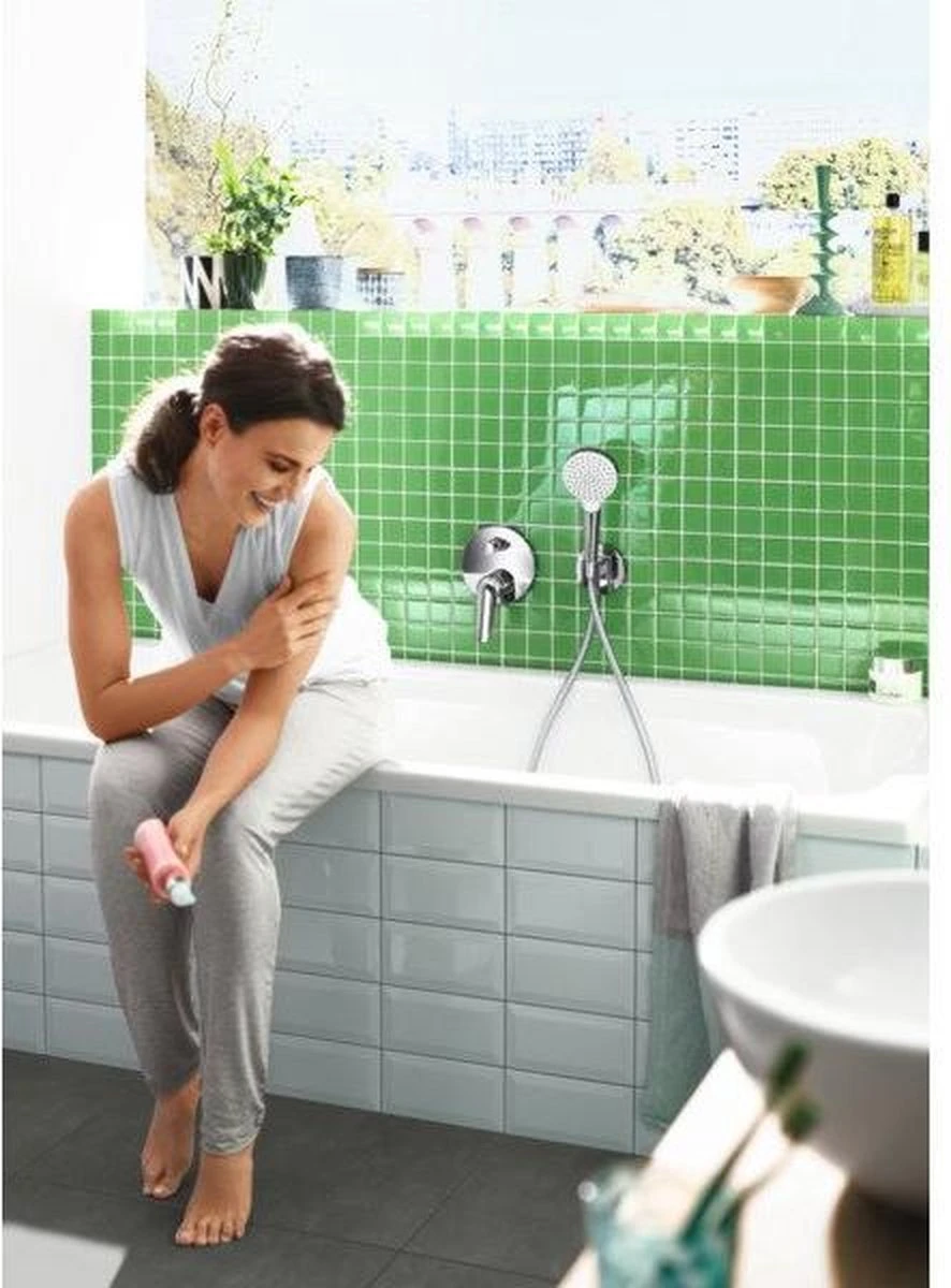 Hansgrohe Crometta 100 Vario Handdouche - Wit / Chroom 12 Hansgrohe Crometta 100 Vario Handdouche - Wit / Chroom - Afbeelding 10