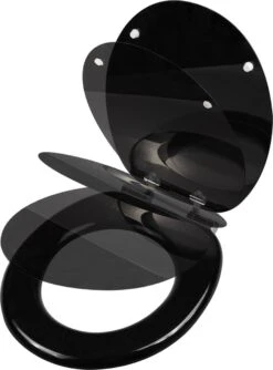 Casaria Wc-bril Met Deksel Sluitingsmechanisme Toiletzitting MDF Zwart -Badkamer Wijs 887x1200 3