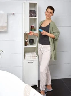 Casaria Badkamerkast - 6 Vakken/ 2 Deuren - Slank En Elegant - Wit -Badkamer Wijs 891x1200 4