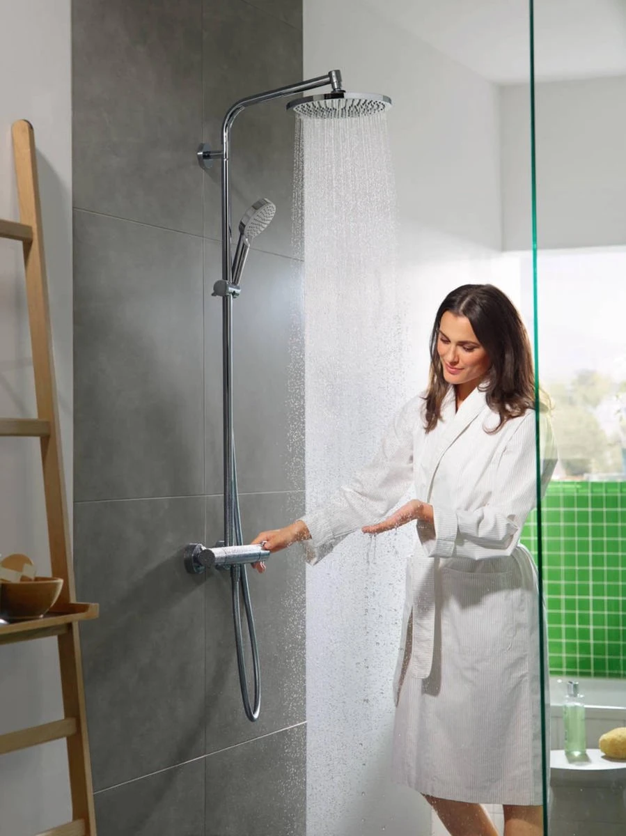 Hansgrohe Crometta S 240 Showerpipe - 1jet - Incl. Thermostaat - Chroom 8 Hansgrohe Crometta S 240 Showerpipe - 1jet - Incl. Thermostaat - Chroom - Afbeelding 6