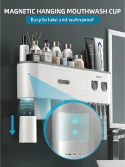 LuxeBass Tandenborstel Organizer | Tandenborstelhouder | Automatisch Tandpasta Dispenser | Met Lade En Opbergvak Voor Badkamer - LB544 -Badkamer Wijs 900x1200 1