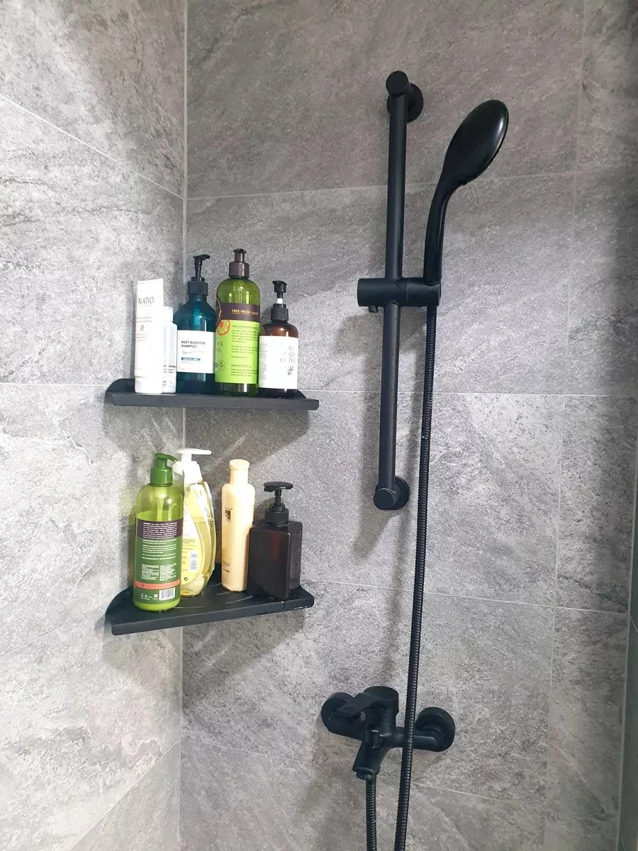 Vannons - Doucherek - Doucherek Hangend - Doucheplankje - Metaal - Set Van 2 - Zwart 6 Vannons - Doucherek - Doucherek Hangend - Doucheplankje - Metaal - Set Van 2 - Zwart - Afbeelding 4