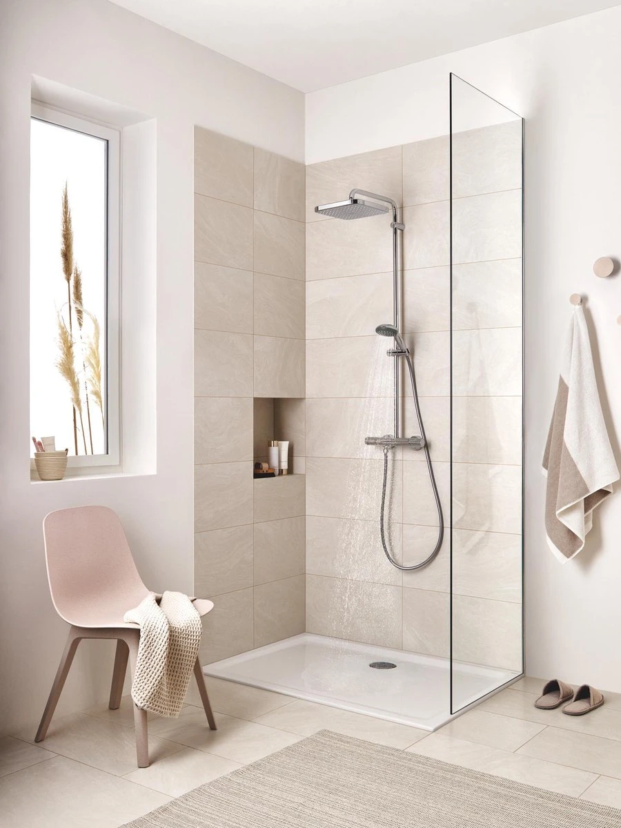 GROHE QuickFix Vitalio Start 250 Regendouche - □ 25 Cm - Vierkant - Met Thermostaatkraan - Chroom 13 GROHE QuickFix Vitalio Start 250 Regendouche - □ 25 Cm - Vierkant - Met Thermostaatkraan - Chroom - Afbeelding 11