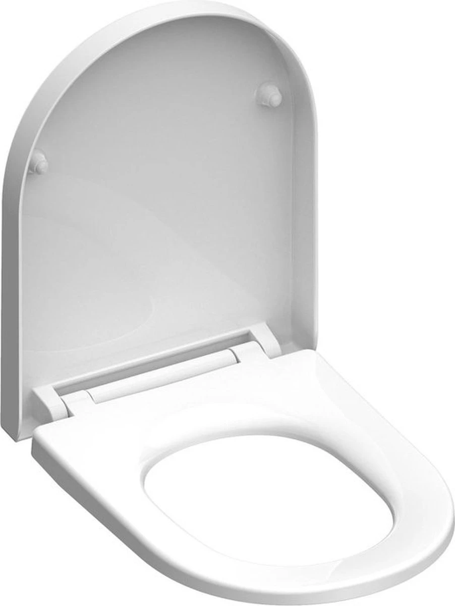 SCHÜTTE WC-Bril 82910 D-SHAPE WHITE - Duroplast - D-vorm - Soft Close - Afklikbaar - RVS-Scharnieren - Gelakt - Wit 4 SCHÜTTE WC-Bril 82910 D-SHAPE WHITE - Duroplast - D-vorm - Soft Close - Afklikbaar - RVS-Scharnieren - Gelakt - Wit - Afbeelding 2