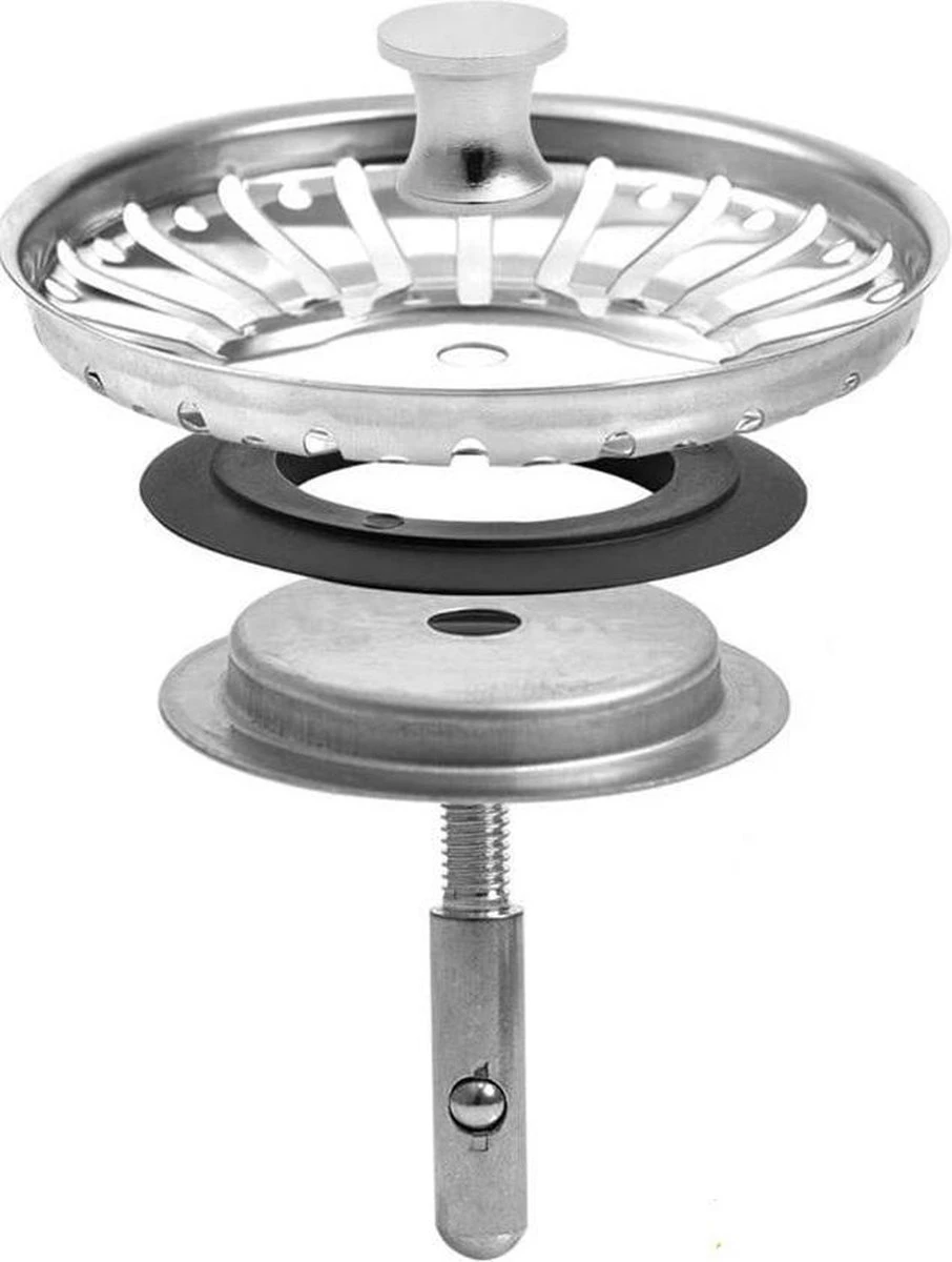 Merkloos Gootsteen Afvoerplug - 83 Mm - RVS Afvoerzeef Spoelbak - Korfplug 12 Merkloos Gootsteen Afvoerplug - 83 Mm - RVS Afvoerzeef Spoelbak - Korfplug - Afbeelding 10