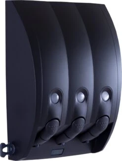 Aquathof, Zeepdispenser, Mat Zwart, 3 Kamer, 3 Reservoirs, 3x350ml, Hangend, Wandmontage -Badkamer Wijs 908x1200