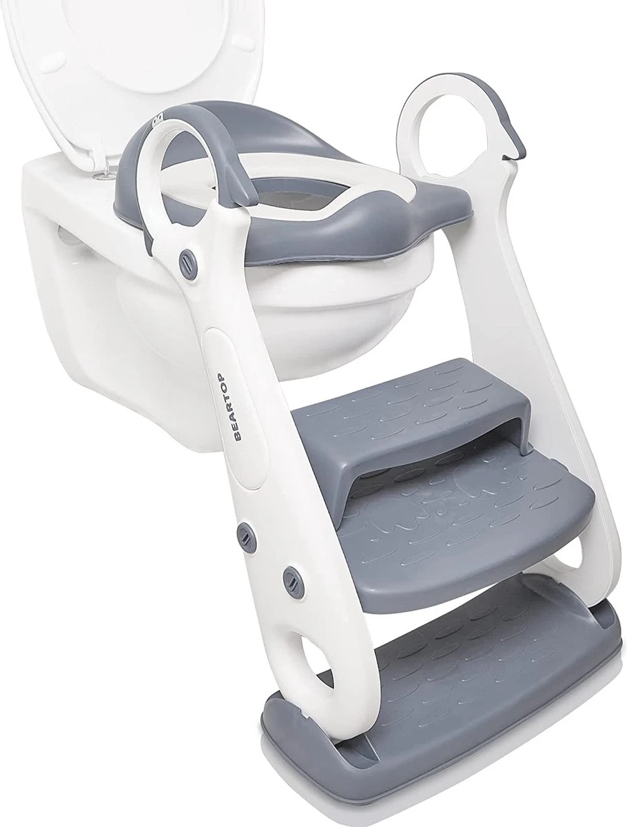 Premium Toiletzitting Voor Kinderen Met Een Trap Van BEARTOP | Antislip | Toilethoogte 38-42cm | Stabieler Ontwerp 2021 | Tot 75kg | Toilettrainer, Toiletzitting, Trainer 3 Premium Toiletzitting Voor Kinderen Met Een Trap Van BEARTOP | Antislip | Toilethoogte 38-42cm | Stabieler Ontwerp 2021 | Tot 75kg | Toilettrainer, Toiletzitting, Trainer
