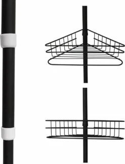 SensaHome Telescopisch Douche Rek Met 4 Lagen - Verstelbaar Bad / Douche Hoekrek Opbergrek - Uitschuifbaar Van 145-250 Cm - Zwart -Badkamer Wijs 918x1200 1