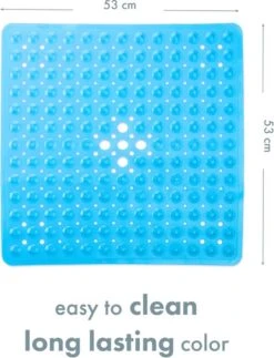 TranquilBeauty Vierkante Blauwe Douchemat, 53x53 Cm, Antislip, Machinewasbaar, Douchematten Met Antislip Zuignappen Voor Kinderen En Ouderen -Badkamer Wijs 918x1200 5
