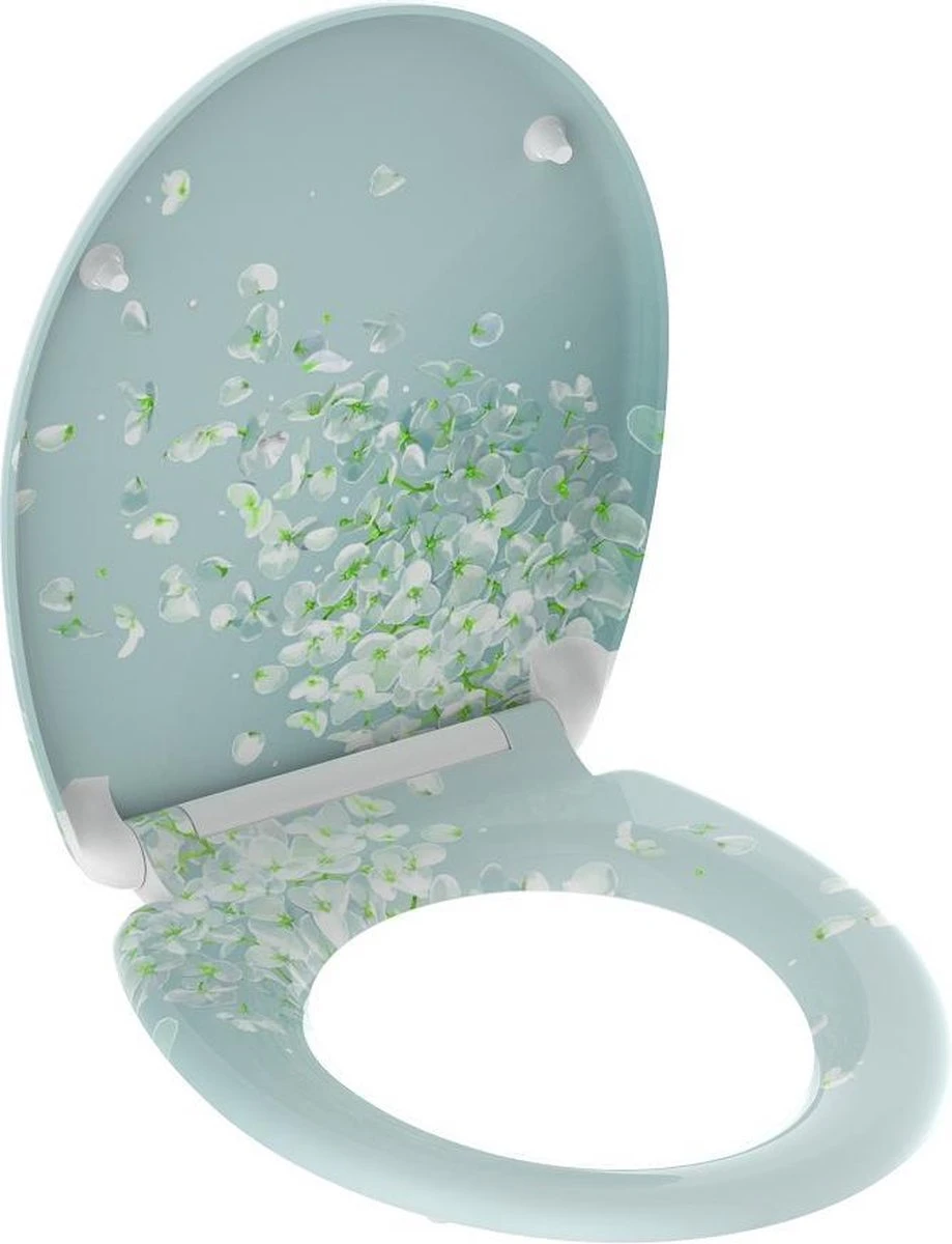 SCHÜTTE WC-Bril 82381 FLOWER IN THE WIND - Duroplast - Soft Close - Afklikbaar - RVS-Scharnieren - Decor - 3-zijdige Print 8 SCHÜTTE WC-Bril 82381 FLOWER IN THE WIND - Duroplast - Soft Close - Afklikbaar - RVS-Scharnieren - Decor - 3-zijdige Print - Afbeelding 6