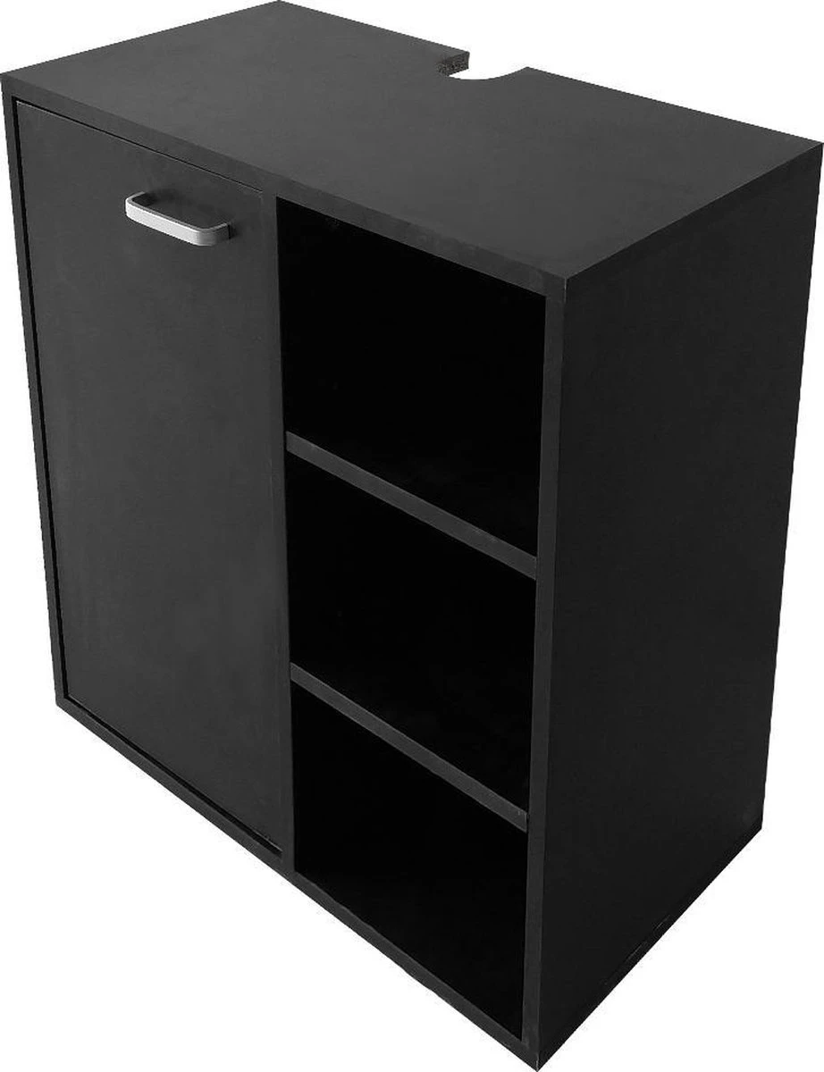 Wastafel Onderkast - Badkamermeubel - Zwart 4 Wastafel Onderkast - Badkamermeubel - Zwart - Afbeelding 2