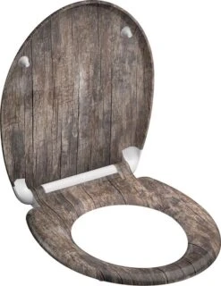 SCHÜTTE WC-Bril 82368 OLD WOOD - Duroplast - Soft Close - Afklikbaar - RVS-Scharnieren - Decor - 3-zijdige Print -Badkamer Wijs 926x1200 8