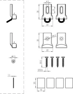 Saqu Set Spiegelklemmen - Montage - Ophangsysteem Van Staal - Chroom - Badkamerspiegelbevestiging -Badkamer Wijs 931x1200