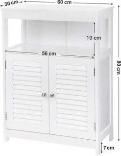 Songmics Badkamerkast Van Hout, Badkamerorganizer, Badkamerrek, Vrijstaand Met 2 Lamellendeuren, Wit, BBC40WT 13 Songmics Badkamerkast Van Hout, Badkamerorganizer, Badkamerrek, Vrijstaand Met 2 Lamellendeuren, Wit, BBC40WT -Badkamer Wijs 932x1200 2