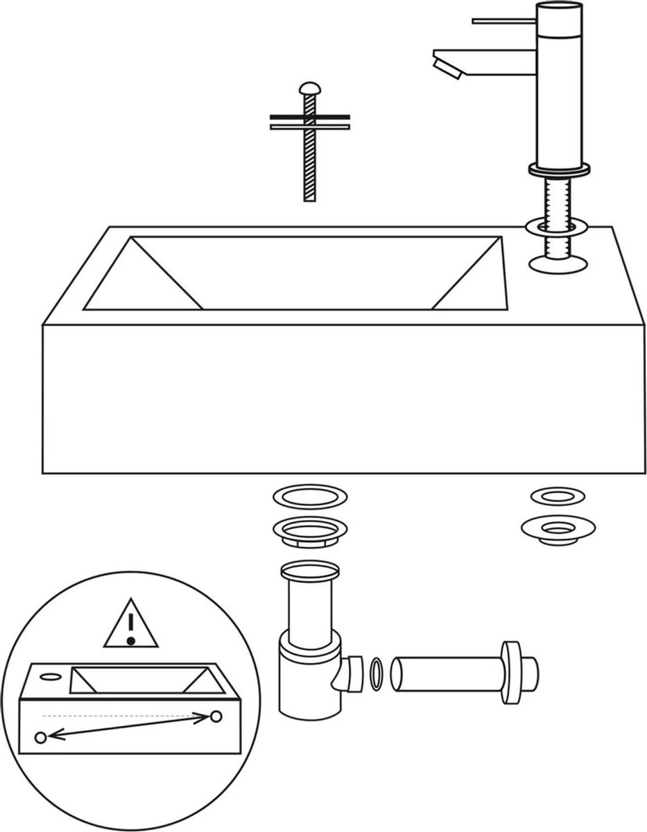 Differnz Helios Fonteinset - Wasbak Keramiek - Wit - Rechte Kraan - Chroom - Standaard Greep - 36 X 18 X 9 Cm 11 Differnz Helios Fonteinset - Wasbak Keramiek - Wit - Rechte Kraan - Chroom - Standaard Greep - 36 X 18 X 9 Cm - Afbeelding 9