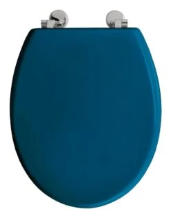 Allibert Wc-bril BOLIVA - Geperst Hout - Verchroomde Scharnieren - Blauw Gelakt 5 Allibert Wc-bril BOLIVA - Geperst Hout - Verchroomde Scharnieren - Blauw Gelakt -Badkamer Wijs 939x1200