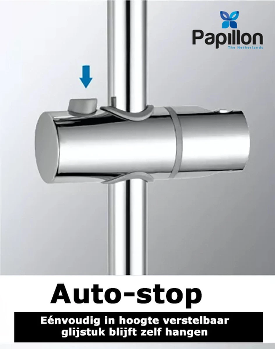 Merkloos Glijstang - Douche Glijstang - Met Zeepschaal En Glijstuk - Papillon Chroom 5 Merkloos Glijstang - Douche Glijstang - Met Zeepschaal En Glijstuk - Papillon Chroom - Afbeelding 3