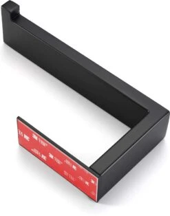 DesignX 3M™ Toiletrolhouder Zonder Boren Zwart Zelfklevend - WC Rolhouder - Matte - Papier - Houder - Incl. 3M Plakstrip -Badkamer Wijs 944x1200