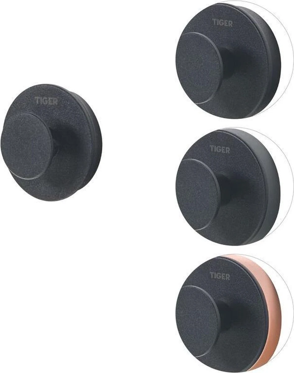 Tiger Urban Toiletaccessoireset - Toiletborstel Met Houder - Toiletrolhouder Met Klep - Handdoekhaak - Zwart 8 Tiger Urban Toiletaccessoireset - Toiletborstel Met Houder - Toiletrolhouder Met Klep - Handdoekhaak - Zwart - Afbeelding 6