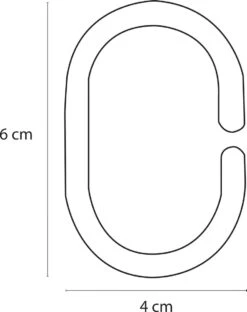 Differnz Douchegordijnringen - Transparant - Kunststof - 6 X 4 Cm - 12 Stuks -Badkamer Wijs 951x1200 1