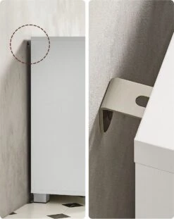 Signature Home Beirut Wastafel - Badkamerkast Met 3 Grote Lades - Badkamerkast - 2 Vakken Achter De Deur - Badkameronderkast Met Poten - 30 X 70 X 64 Cm - Wit -Badkamer Wijs 952x1200