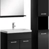 Badplaats Badkamermeubel Set Montreal 60 Cm X 35 Cm - Zwart Hoogglans - Badmeubel Met Spiegel En Zijkast -Badkamer Wijs 953x1200 4