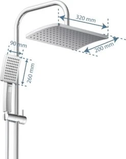 SCHÜTTE Mallorca Douchesysteem - Regendouche - 95 Cm Stang - Wandhouder In Hoogte Verstelbaar - Chroom -Badkamer Wijs 956x1200 2