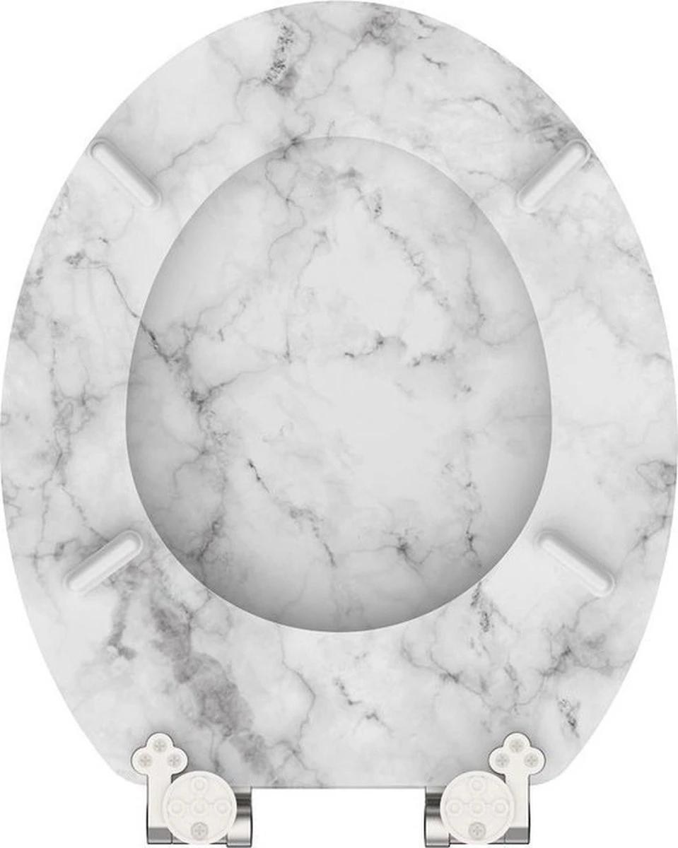SCHÜTTE WC-Bril 80194 MARMOR STONE - MDF-Hout - Soft Close - Verchroomde Scharnieren - Decor - 3-zijdige Print 6 SCHÜTTE WC-Bril 80194 MARMOR STONE - MDF-Hout - Soft Close - Verchroomde Scharnieren - Decor - 3-zijdige Print - Afbeelding 4