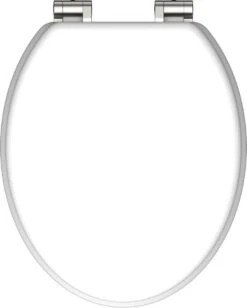 SCHÜTTE WC-Bril 84100 WHITE - MDF-Hout - Soft Close - Verchroomde Scharnieren - Gelakt - Wit