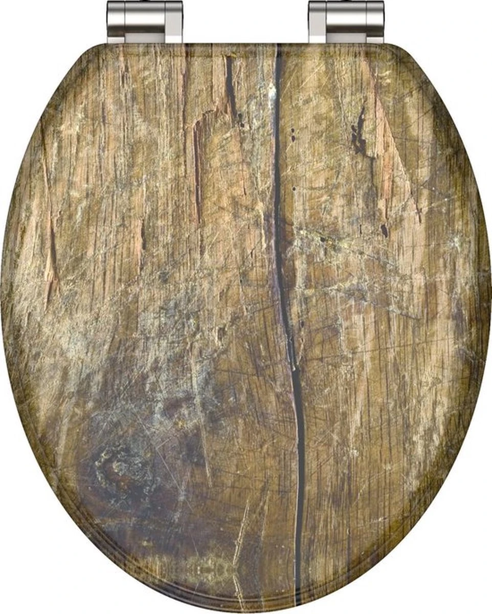 SCHÜTTE WC-Bril 80124 SOLID WOOD - MDF-Hout - Soft Close - Verchroomde Scharnieren - Decor - 3-zijdige Print 3 SCHÜTTE WC-Bril 80124 SOLID WOOD - MDF-Hout - Soft Close - Verchroomde Scharnieren - Decor - 3-zijdige Print