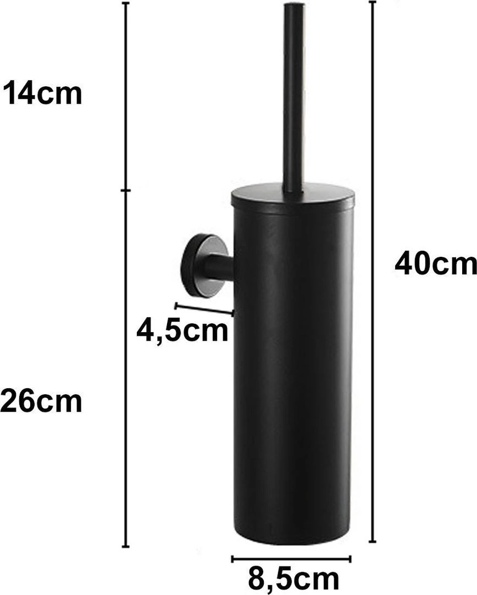 Merkloos Wc Borstel – Toiletborstel – Zwart – Met Houder – Hangend 4 Merkloos Wc Borstel – Toiletborstel – Zwart – Met Houder – Hangend - Afbeelding 2