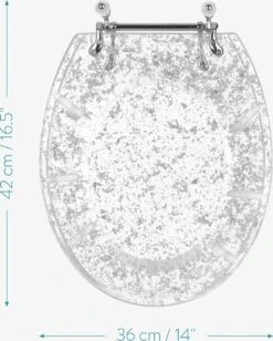 Navaris Toiletbril Met Glitter Design - Transparante Wc-bril 42 X 36 X 4,5 Cm - Makkelijk Te Bevestigen -Badkamer Wijs 962x1200 9