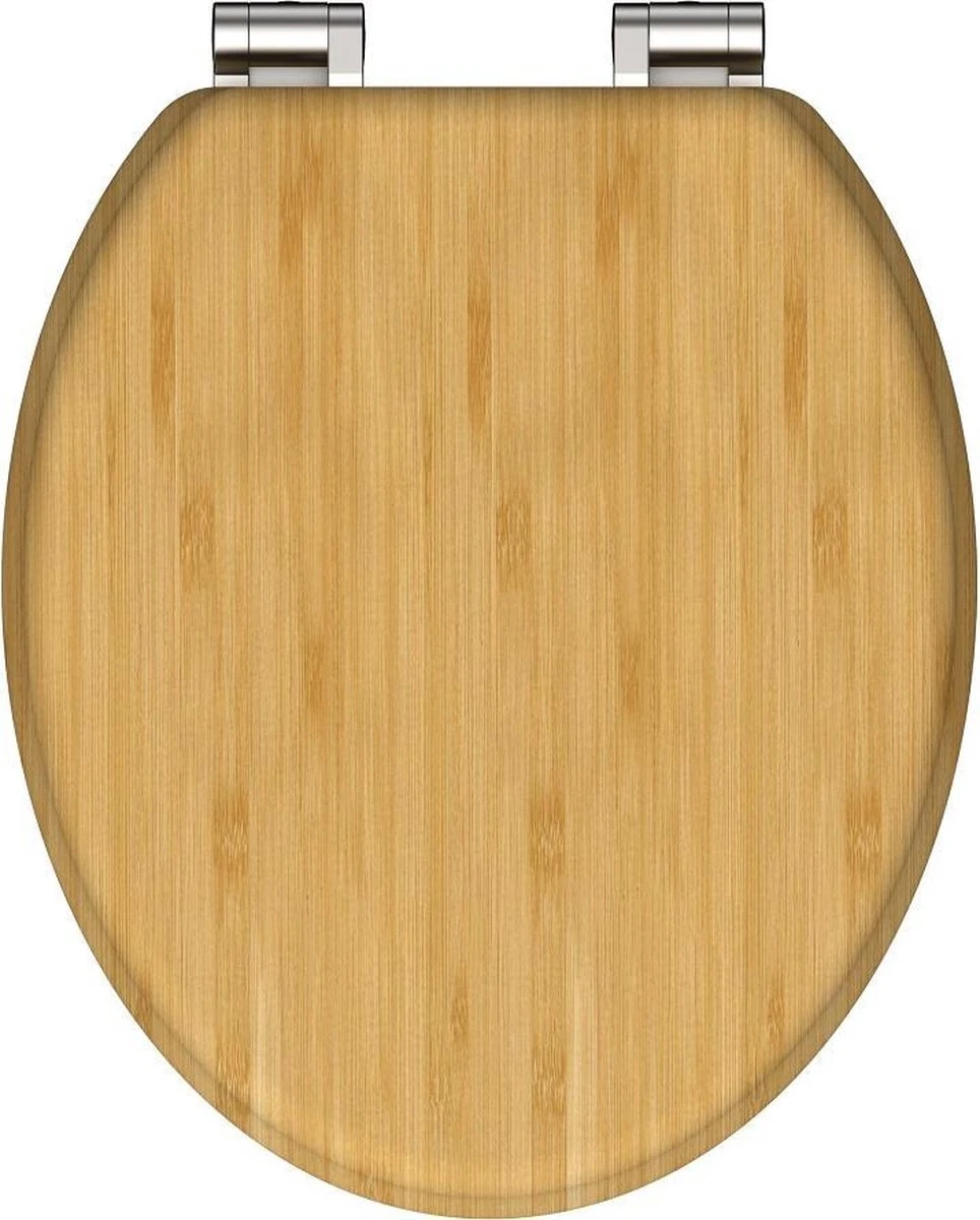 SCHÜTTE WC-Bril 81101 NATURAL BAMBOO - Massief Bamboe - Soft Close - Verchroomde Scharnieren 3 SCHÜTTE WC-Bril 81101 NATURAL BAMBOO - Massief Bamboe - Soft Close - Verchroomde Scharnieren