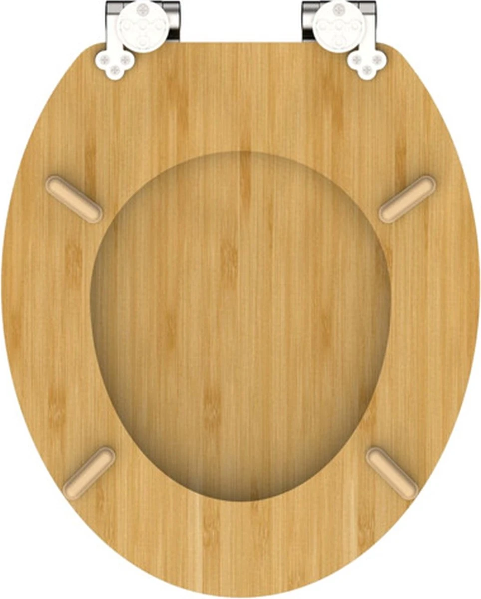 SCHÜTTE WC-Bril 81101 NATURAL BAMBOO - Massief Bamboe - Soft Close - Verchroomde Scharnieren 11 SCHÜTTE WC-Bril 81101 NATURAL BAMBOO - Massief Bamboe - Soft Close - Verchroomde Scharnieren - Afbeelding 9