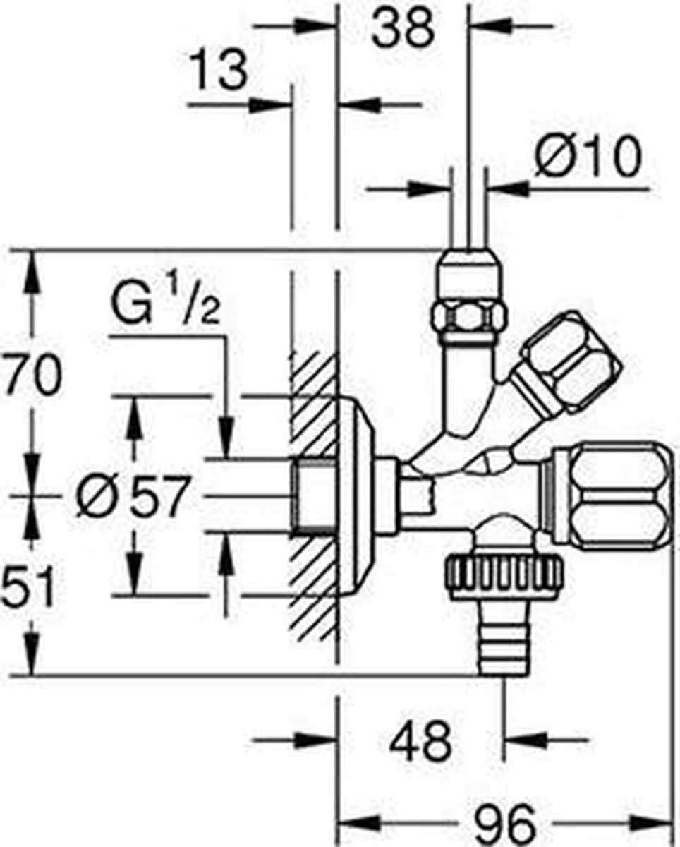 Grohe Hoekstopkraan - 1/2x3/8 Kunststof Greep 1st 8 Grohe Hoekstopkraan - 1/2x3/8 Kunststof Greep 1st - Afbeelding 6