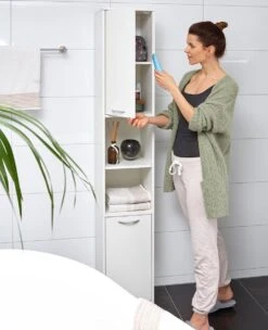 Casaria Badkamerkast - 6 Vakken/ 2 Deuren - Slank En Elegant - Wit -Badkamer Wijs 976x1200 2