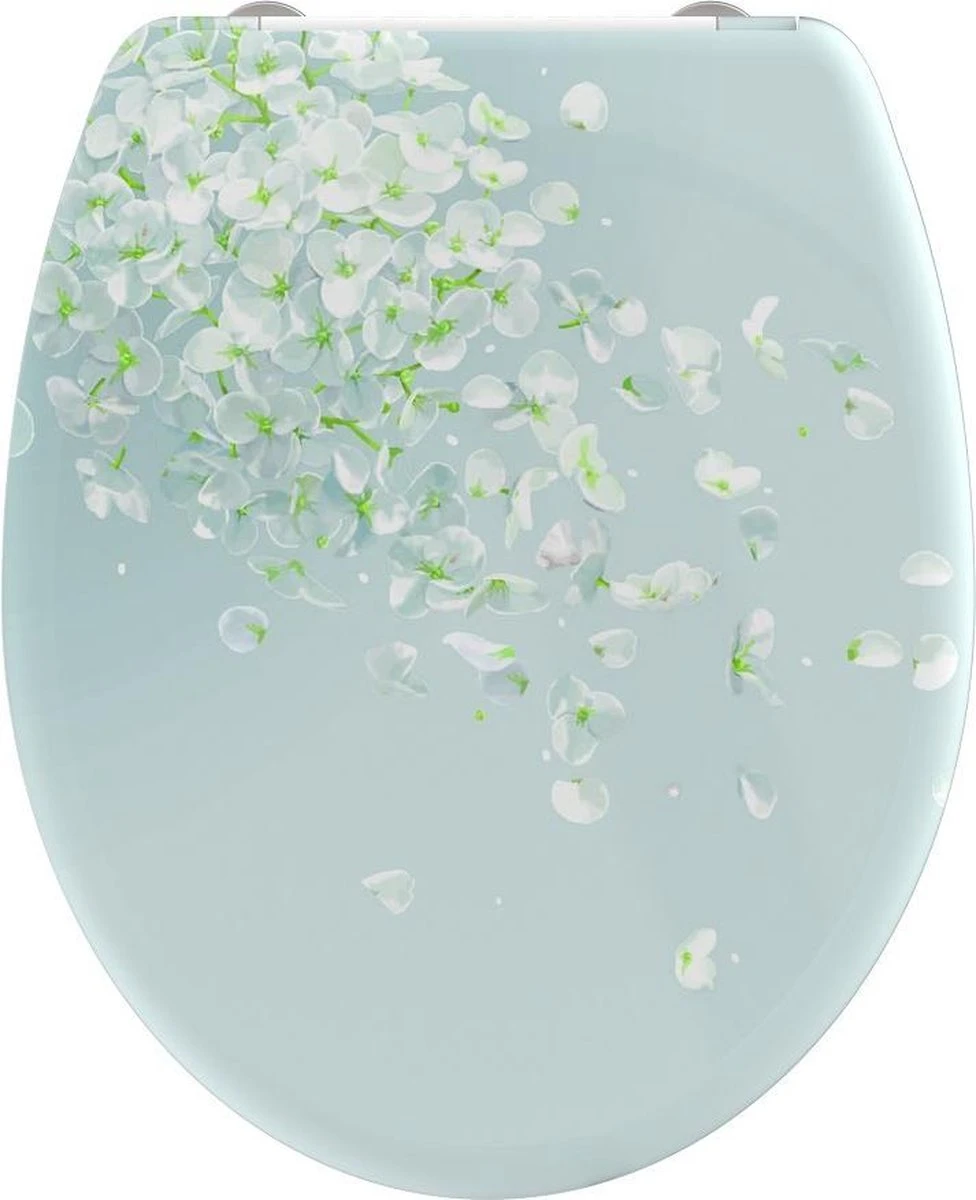 SCHÜTTE WC-Bril 82381 FLOWER IN THE WIND - Duroplast - Soft Close - Afklikbaar - RVS-Scharnieren - Decor - 3-zijdige Print 3 SCHÜTTE WC-Bril 82381 FLOWER IN THE WIND - Duroplast - Soft Close - Afklikbaar - RVS-Scharnieren - Decor - 3-zijdige Print
