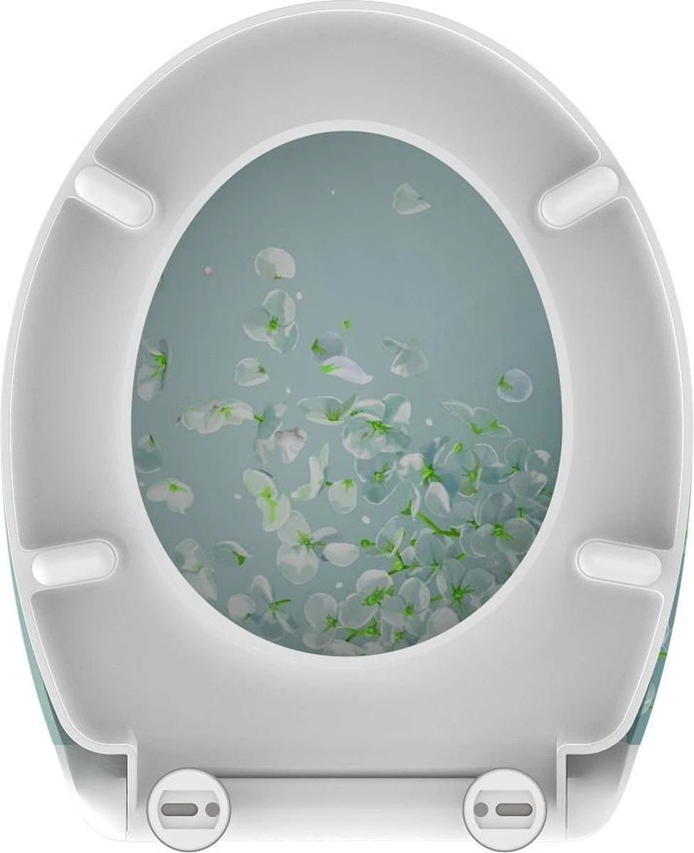 SCHÜTTE WC-Bril 82381 FLOWER IN THE WIND - Duroplast - Soft Close - Afklikbaar - RVS-Scharnieren - Decor - 3-zijdige Print 6 SCHÜTTE WC-Bril 82381 FLOWER IN THE WIND - Duroplast - Soft Close - Afklikbaar - RVS-Scharnieren - Decor - 3-zijdige Print - Afbeelding 4