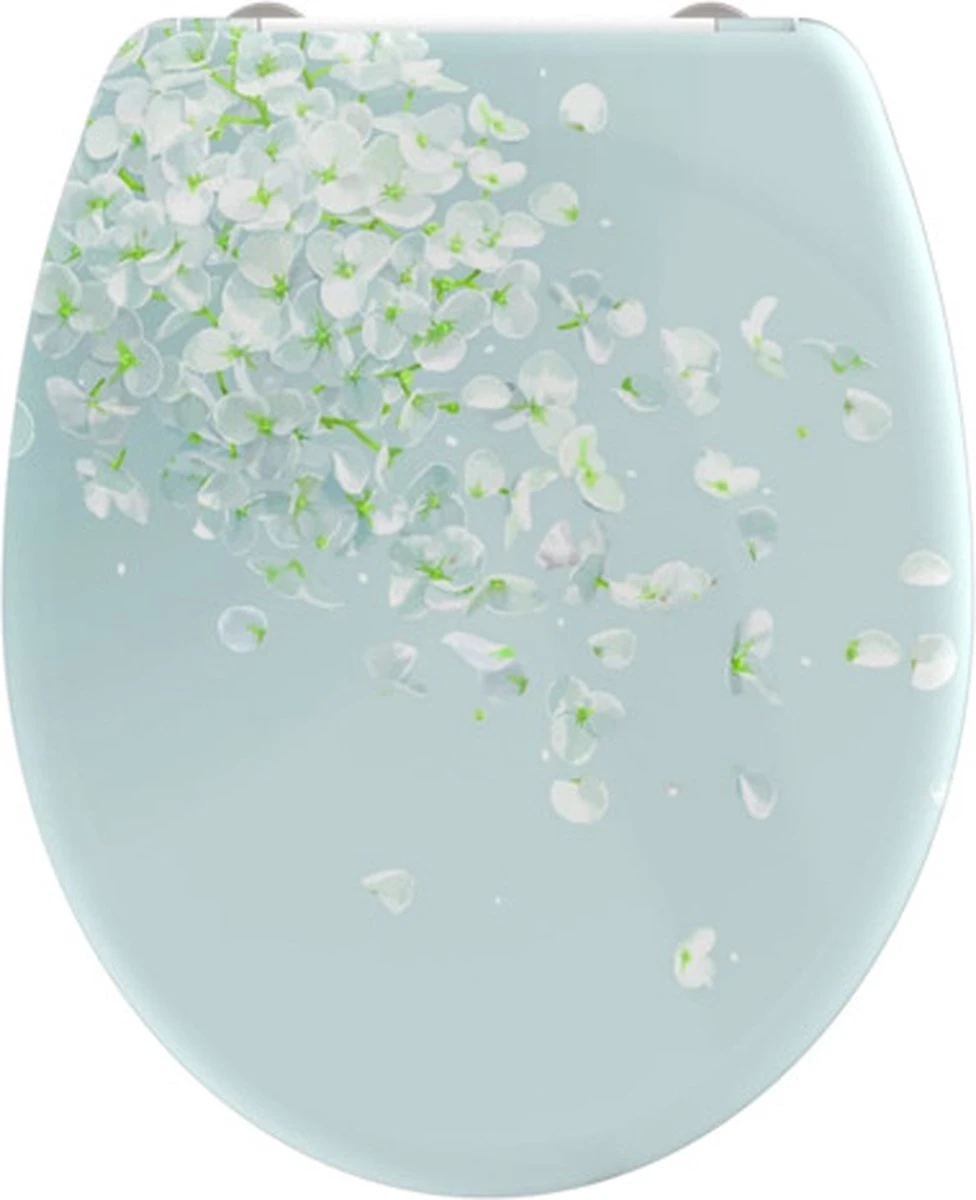 SCHÜTTE WC-Bril 82381 FLOWER IN THE WIND - Duroplast - Soft Close - Afklikbaar - RVS-Scharnieren - Decor - 3-zijdige Print 10 SCHÜTTE WC-Bril 82381 FLOWER IN THE WIND - Duroplast - Soft Close - Afklikbaar - RVS-Scharnieren - Decor - 3-zijdige Print - Afbeelding 8