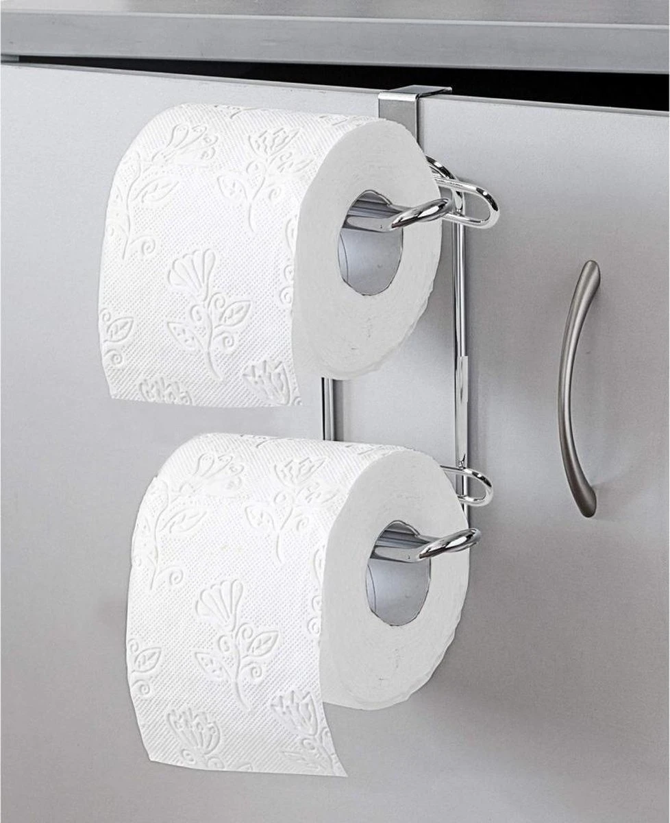 Wonderworker Clever - Hangende RVS Toiletpapier Houder - WC Rolhouder Hangend Verchroomd - Closetrolhouder - Reserverolhouder - WC Rol Houder - Dubbele Closetrolhouder - Zonder Boren & Schroeven - Geschikt Voor Toiletpot/Over De Deur - Verchroomd 4 Wonderworker Clever - Hangende RVS Toiletpapier Houder - WC Rolhouder Hangend Verchroomd - Closetrolhouder - Reserverolhouder - WC Rol Houder - Dubbele Closetrolhouder - Zonder Boren & Schroeven - Geschikt Voor Toiletpot/Over De Deur - Verchroomd - Afbeelding 2