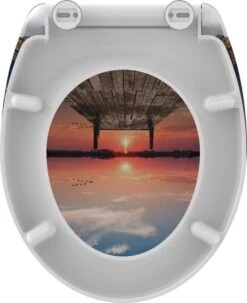 SCHÜTTE WC-Bril 82378 SUNSET SKY - Duroplast - Soft Close - Afklikbaar - RVS-Scharnieren - Decor - 3-zijdige Print -Badkamer Wijs 979x1200 3
