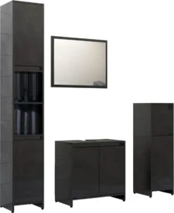 Furniture Limited - 4-delige Badkamermeubelset Bewerkt Hout Hoogglans Zwart -Badkamer Wijs 980x1200 1