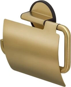 Tiger Tune Toiletaccessoires 3st. Incl. WC/Toilet Borstel, Rolhouder & Handdoekhaak - Messing/Zwart -Badkamer Wijs 981x1200