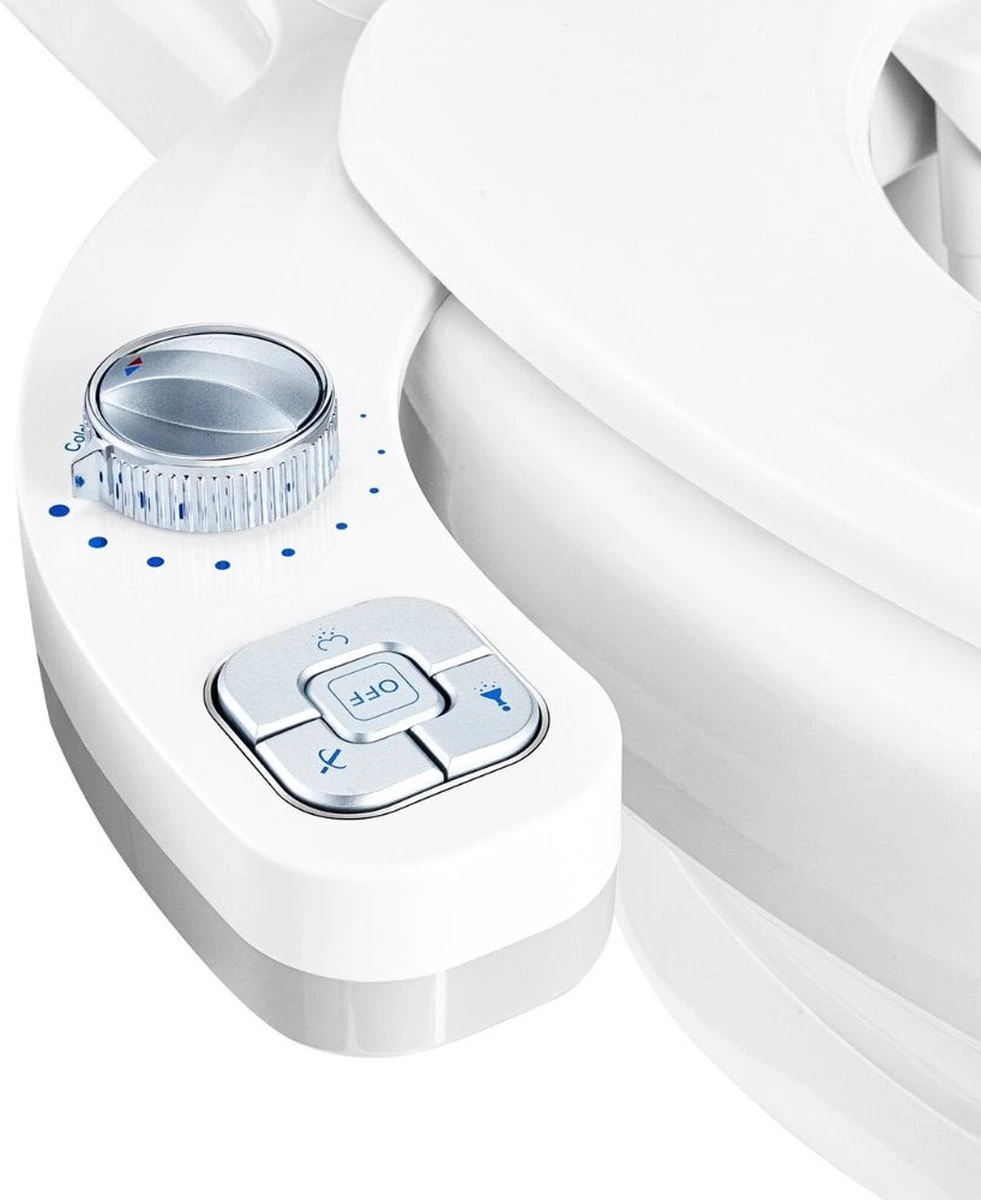 Bidet Voor Toilet/WC - Dubbele Sproeier - Warm En Koud Functie - Wit 3 Bidet Voor Toilet/WC - Dubbele Sproeier - Warm En Koud Functie - Wit