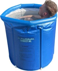 OpblaasbaarDirect | Opblaasbaar Bad - 1 Persoons Balkonbad - IJsbad / Tub Met Afvoerslang En Opblaasbare Rand - Met Comfortable Zitting - 75x80cm - Ijschallenge -Badkamer Wijs 983x1200 5