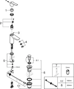 GROHE QuickFix Start Waterbesparende Wastafelkraan - Met EcoJoy® - Incl. Pop-up Waste - Chroom - 31137002 -Badkamer Wijs 999x1200 11